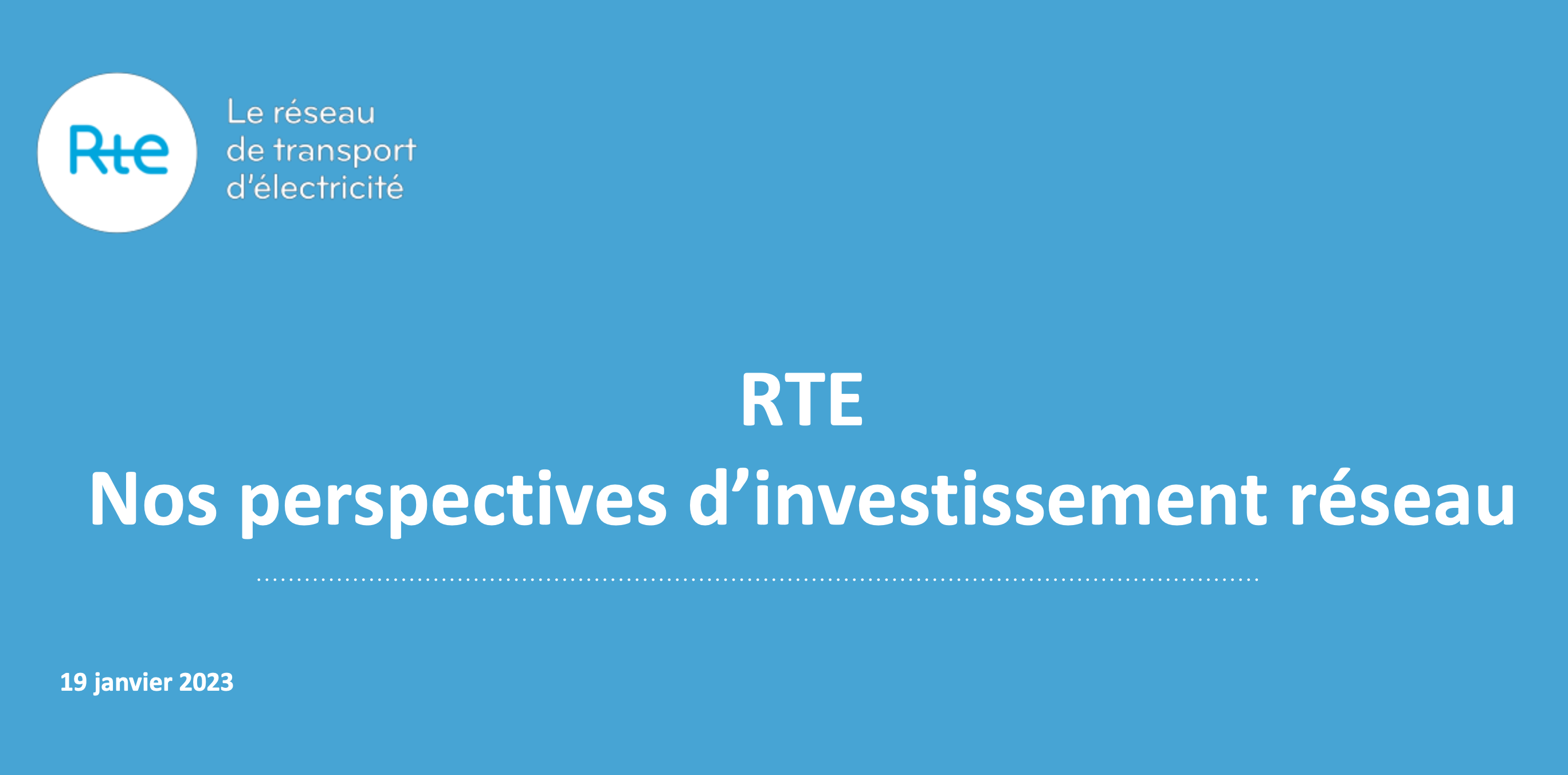 RTE - Les perspectives d’investissement réseau