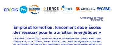 Document Emploi et formation : lancement des « Écoles des réseaux pour la transition énergétique »