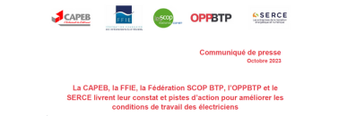 Document L’OPPBTP publie une étude sur les conditions de travail des électriciens, avec la participation de la profession