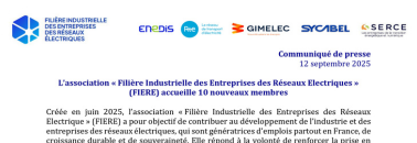 Document L’association « Filière Industrielle des Entreprises des Réseaux Electriques » (FIERE) accueille 10 nouveaux membres