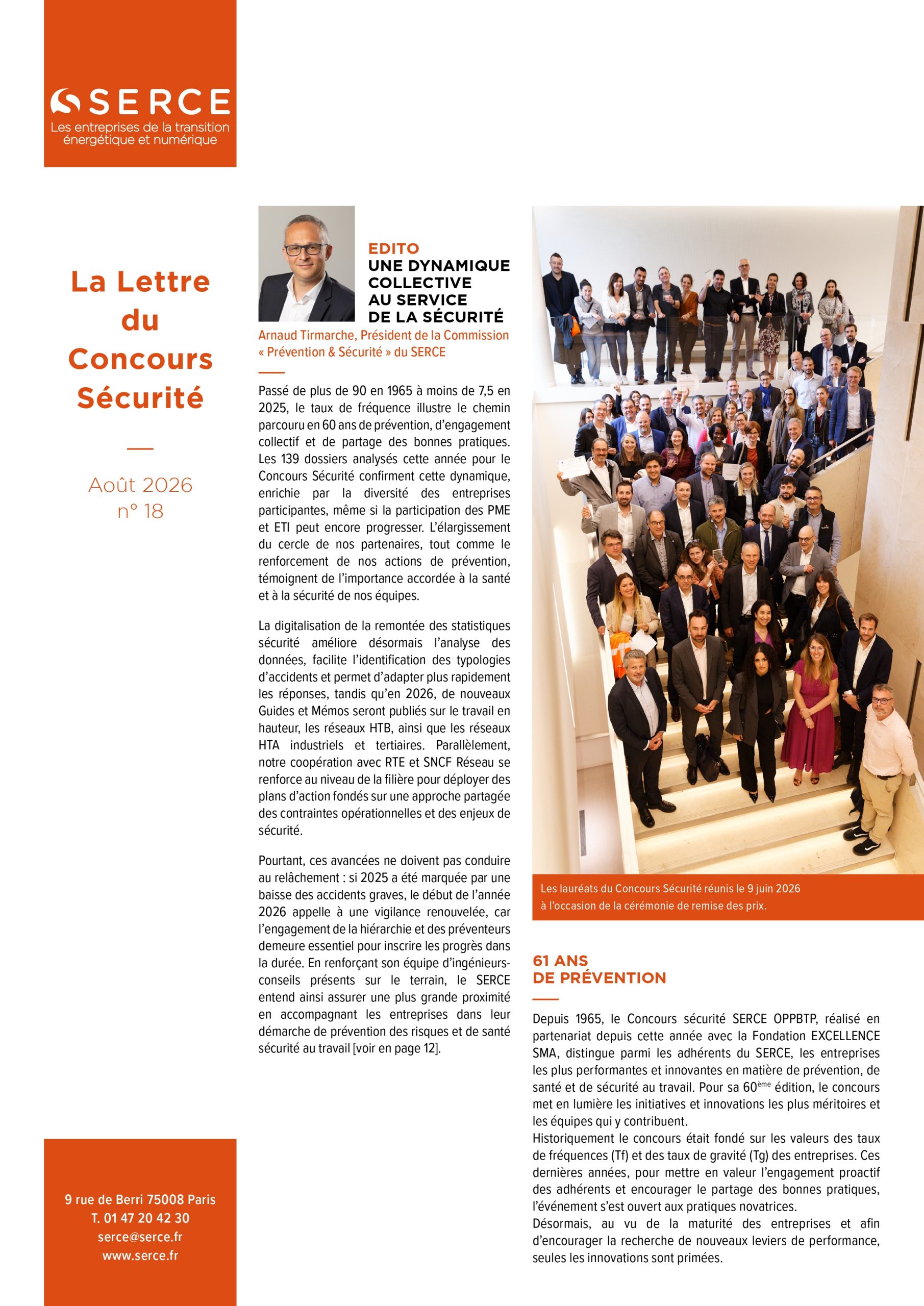 Document Lettre du Concours Sécurité SERCE OPPBTP 2025